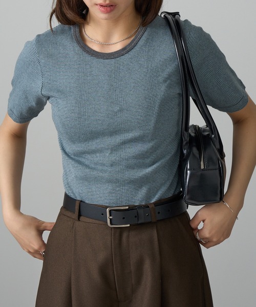 MILLER(ミラー)の「【Robert P. Miller】クルーネックTシャツ RM211-248(Tシャツ/カットソー・レディース・ブルー/アイボリー/グリーン/ブラウン/レッド/ネイビー/パープル/ブラック/オレンジ/ダークグレー/バーガンディー/ライトグレー/ピンク/イエロー/その他2/その他3/その他4/その他7/マルチ/その他6/ブルー系その他2/レッド系その他・FREE)」の18枚目の写真