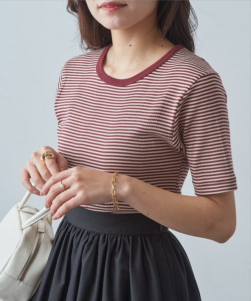 MILLER(ミラー)の「【Robert P. Miller】クルーネックTシャツ RM211-248(Tシャツ/カットソー・レディース・ブルー/アイボリー/グリーン/ブラウン/レッド/ネイビー/パープル/ブラック/オレンジ/ダークグレー/バーガンディー/ライトグレー/ピンク/イエロー/その他2/その他3/その他4/その他7/マルチ/その他6/ブルー系その他2/レッド系その他・FREE)」の14枚目の写真
