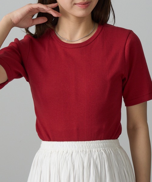 MILLER(ミラー)の「【Robert P. Miller】クルーネックTシャツ RM211-248(Tシャツ/カットソー・レディース・ブルー/アイボリー/グリーン/ブラウン/レッド/ネイビー/パープル/ブラック/オレンジ/ダークグレー/バーガンディー/ライトグレー/ピンク/イエロー/その他2/その他3/その他4/その他7/マルチ/その他6/ブルー系その他2/レッド系その他・FREE)」の15枚目の写真