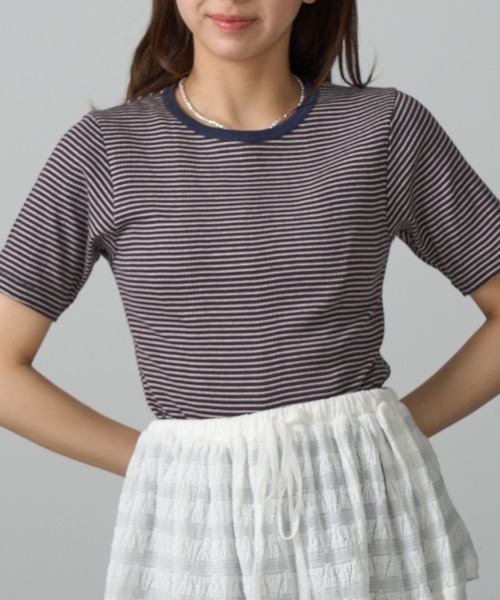 MILLER(ミラー)の「【Robert P. Miller】クルーネックTシャツ RM211-248(Tシャツ/カットソー・レディース・ブルー/アイボリー/グリーン/ブラウン/レッド/ネイビー/パープル/ブラック/オレンジ/ダークグレー/バーガンディー/ライトグレー/ピンク/イエロー/その他2/その他3/その他4/その他7/マルチ/その他6/ブルー系その他2/レッド系その他・FREE)」の22枚目の写真