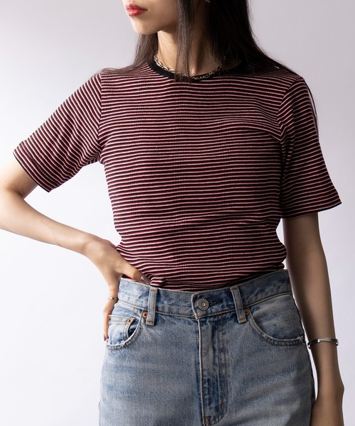 MILLER(ミラー)の「【Robert P. Miller】クルーネックTシャツ RM211-248(Tシャツ/カットソー・レディース・ブルー/アイボリー/グリーン/ブラウン/レッド/ネイビー/パープル/ブラック/オレンジ/ダークグレー/バーガンディー/ライトグレー/ピンク/イエロー/その他2/その他3/その他4/その他7/マルチ/その他6/ブルー系その他2/レッド系その他・FREE)」の13枚目の写真