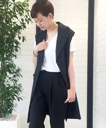 JOURNAL STANDARD | ハードリネンストライプ ロングベスト#(ブルゾン)