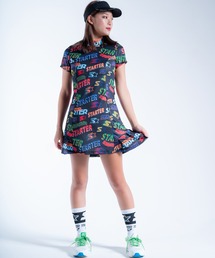 yield（イールド）の「【STARTER GOLF】スターターゴルフ ロゴパターン 総柄モックネック半袖ワンピースレディース SG-123011（ワンピース）」