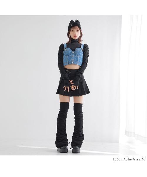 Diable baiser(ディアブルベーゼ)の「デニムビスチェ(キャミソール・レディース・ブルー・LL/LARGE/MEDIUM/SMALL)」の2枚目の写真