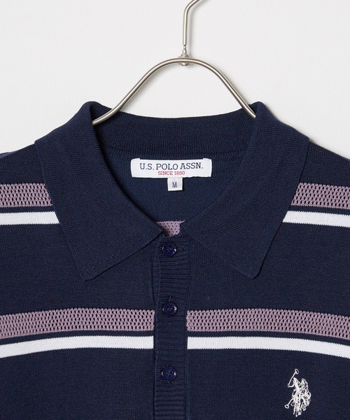 U.S. POLO ASSN.(ユーエスポロアッスン)の「U.S. POLO ASSN./ユーエスポロアッスン ニットポロシャツ(ポロシャツ・メンズ・ライトベージュ/ネイビー・LL/M/L)」の3枚目の写真