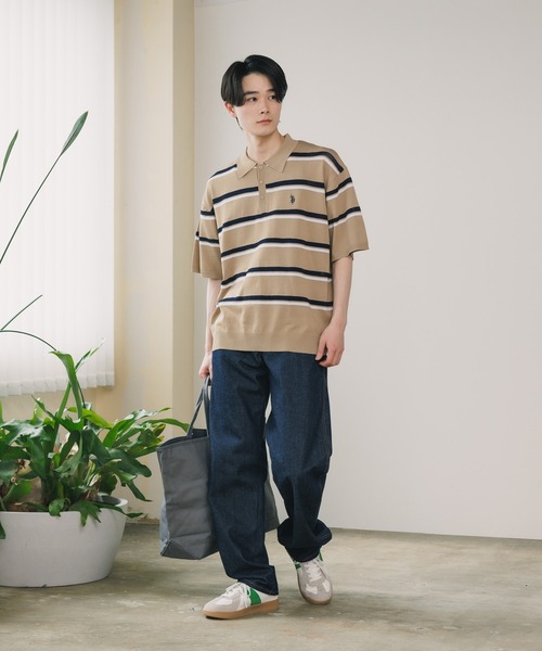 U.S. POLO ASSN.(ユーエスポロアッスン)の「U.S. POLO ASSN./ユーエスポロアッスン ニットポロシャツ(ポロシャツ・メンズ・ライトベージュ/ネイビー・LL/M/L)」の10枚目の写真