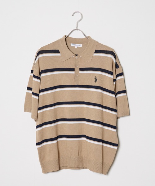 U.S. POLO ASSN.(ユーエスポロアッスン)の「U.S. POLO ASSN./ユーエスポロアッスン ニットポロシャツ(ポロシャツ・メンズ・ライトベージュ/ネイビー・LL/M/L)」の8枚目の写真