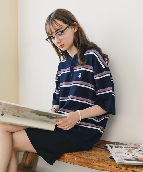 U.S. POLO ASSN.(ユーエスポロアッスン)の「U.S. POLO ASSN./ユーエスポロアッスン ニットポロシャツ(ポロシャツ・メンズ・ライトベージュ/ネイビー・LL/M/L)」の14枚目の写真