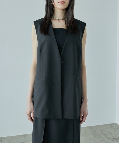 LE CIEL BLEU（ルシェルブルー）の「レースアップジレ / Lace-up Gilet（テーラードジャケット・レディース・ホワイト/ブラック・36）」の13枚目の写真