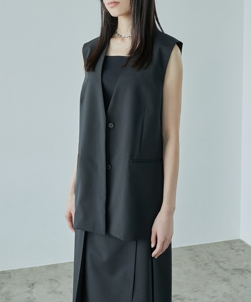 LE CIEL BLEU（ルシェルブルー）の「レースアップジレ / Lace-up Gilet（テーラードジャケット・レディース・ホワイト/ブラック・36）」の14枚目の写真