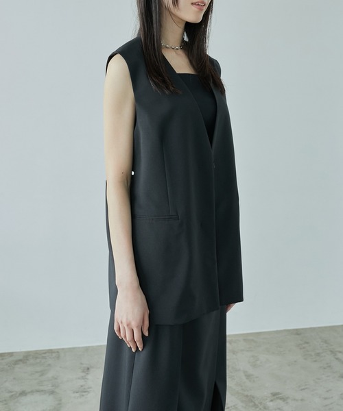 LE CIEL BLEU（ルシェルブルー）の「レースアップジレ / Lace-up Gilet（テーラードジャケット・レディース・ホワイト/ブラック・36）」の15枚目の写真