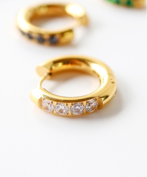 【TUWAKRIM】ジルコニアフープピアス（ピアス（両耳用））｜TUWAKRIM（トゥワクリム） 6,500円