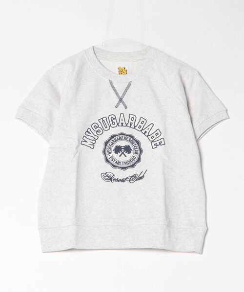 My sugar Babe(マイシュガーベイブ)の「MSB college logo half sweat (ladies)(Tシャツ/カットソー・レディース・ライトブルー/ボルドー/杢グレー/グリーン/イエロー/ネイビー・フリー)」の2枚目の写真
