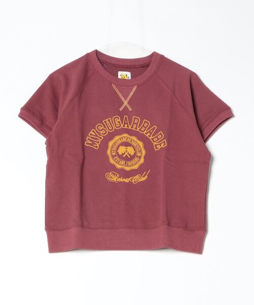 My sugar Babe(マイシュガーベイブ)の「MSB college logo half sweat (ladies)(Tシャツ/カットソー・レディース・ライトブルー/ボルドー/杢グレー/グリーン/イエロー/ネイビー・フリー)」の6枚目の写真