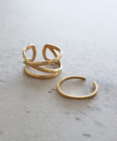 LEPSIM（レプシィム）の「ステンレス2Pリング　114079（リング・レディース・シルバー/シルバー系その他/ゴールド・ONE SIZE）」の3枚目の写真