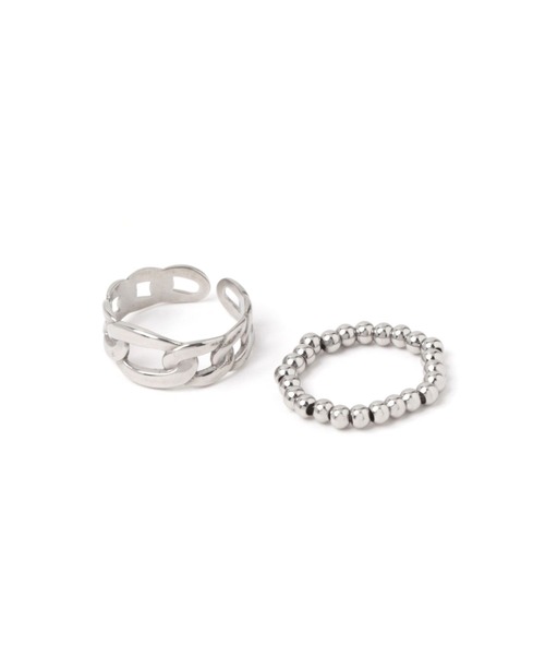 LEPSIM（レプシィム）の「ステンレス2Pリング　114079（リング・レディース・シルバー/シルバー系その他/ゴールド・ONE SIZE）」の9枚目の写真