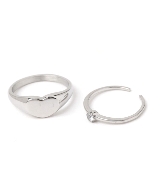 LEPSIM（レプシィム）の「ステンレス2Pリング　114079（リング・レディース・シルバー/シルバー系その他/ゴールド・ONE SIZE）」の6枚目の写真