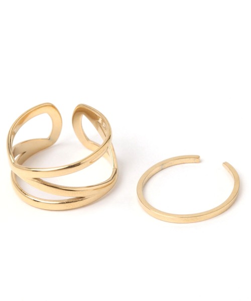 LEPSIM（レプシィム）の「ステンレス2Pリング　114079（リング・レディース・シルバー/シルバー系その他/ゴールド・ONE SIZE）」の7枚目の写真