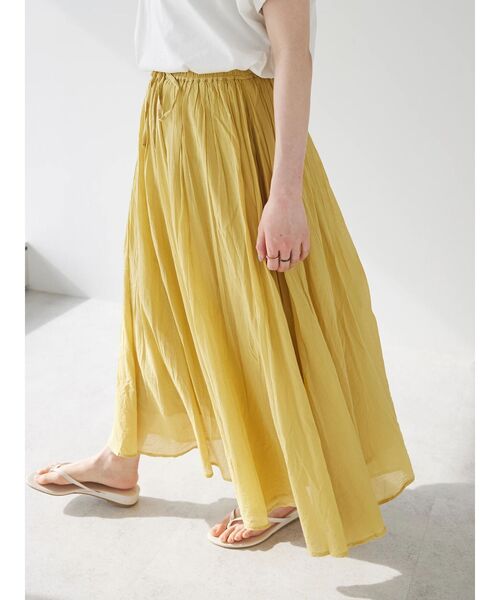 CRAFT STANDARD BOUTIQUE（クラフトスタンダードブティック）の「コットンボイルギャザースカート（スカート・レディース・パープル/イエロー/オレンジ/チャコールグレー/グレイッシュベージュ/グリーン・FREE）」の10枚目の写真