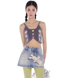 Moromoro2（モロモロ）の「ミニニット プリティリボン キャミソール BX0107【Moromoro2】（キャミソール）」