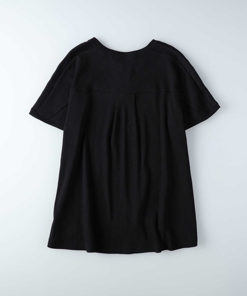 HONEYSUCKLE ROSE（ハニーサックルローズ）の「【HONEYSUCKLE ROSE】キーネック半袖リブＴシャツ（Tシャツ/カットソー・レディース・ブラック/ホワイト・M/L）」の3枚目の写真