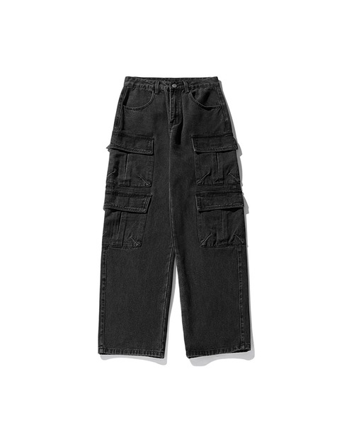 aimoha（アイモハ）の「aimoha outdoor ユニセックス　 デニムビンテージポケットパンツ（デニムパンツ・レディース・ブラック/ライトブルー・MEDIUM/LARGE/X-LARGE）」の9枚目の写真