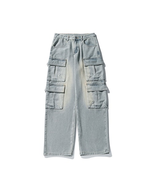 aimoha（アイモハ）の「aimoha outdoor ユニセックス　 デニムビンテージポケットパンツ（デニムパンツ・レディース・ブラック/ライトブルー・MEDIUM/LARGE/X-LARGE）」の10枚目の写真
