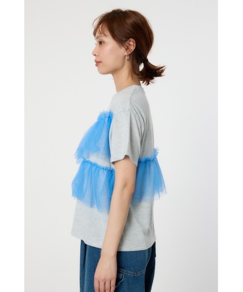 RODEO CROWNS WIDE BOWL（ロデオクラウンズワイドボウル）の「チュールドッキングＴシャツ（Tシャツ/カットソー・レディース・ブルー/ブラック/ホワイト・FREE）」の11枚目の写真