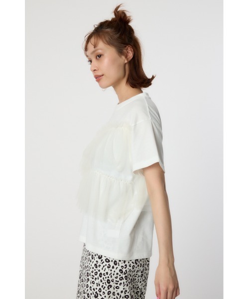 RODEO CROWNS WIDE BOWL（ロデオクラウンズワイドボウル）の「チュールドッキングＴシャツ（Tシャツ/カットソー・レディース・ブルー/ブラック/ホワイト・FREE）」の16枚目の写真