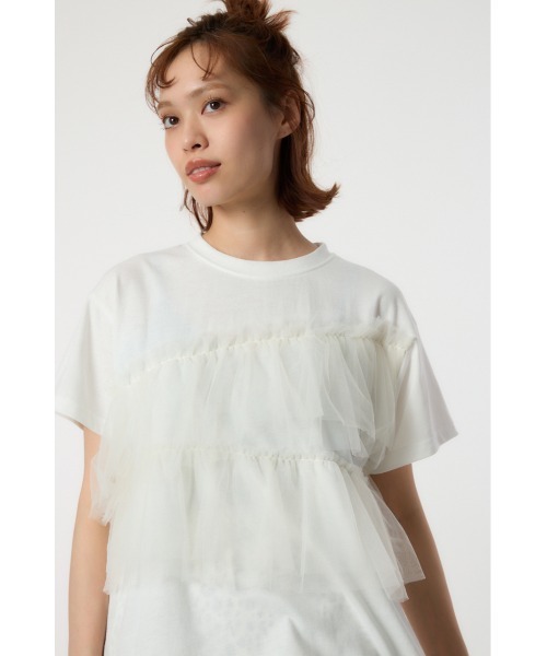 RODEO CROWNS WIDE BOWL（ロデオクラウンズワイドボウル）の「チュールドッキングＴシャツ（Tシャツ/カットソー・レディース・ブルー/ブラック/ホワイト・FREE）」の17枚目の写真