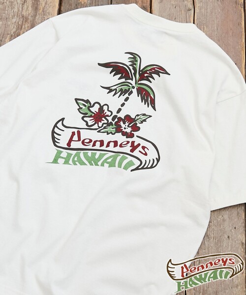 PENNEYS(ぺニーズ)の「PenneysHAWAII(ペニーズハワイ)別注プリントTシャツ(Tシャツ/カットソー・メンズ・オフホワイト/マスタード/ダークグレー・M/XL/L)」の1枚目の写真