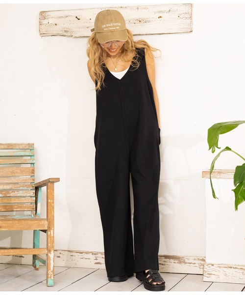 anap mimpi（アナップミンピ）の「裏毛 スウェット ユッタリ ワイド サロペット（サロペット/オーバーオール・レディース・グレー/ブラック/グリーン・FREE）」の12枚目の写真