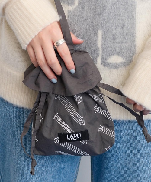 I am I in fact...（アイアムアイインファクト）の「●Twinkle star 刺繍バッグ（ハンドバッグ・レディース・ベージュ/チャコールグレー・FREE）」の12枚目の写真