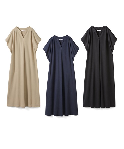 IEDIT(イディット)の「IEDIT 抗菌防臭・吸汗速乾・接触冷感・UVケア フレンチスリーブわきシェードかのこカットソーワンピース(ワンピース・レディース・ベージュ/ブラック/ネイビー・XXX-LARGE/XX-LARGE/X-LARGE/LARGE/MEDIUM/NM)」の10枚目の写真