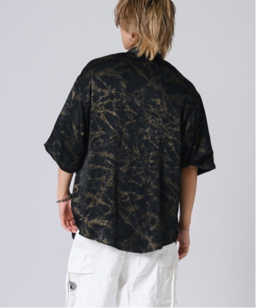 EVOLUTION（エボリューション）の「EVOLUTION ムラプリント半袖シャツ（シャツ/ブラウス・メンズ・ブラック/ベージュ・L/M）」の5枚目の写真