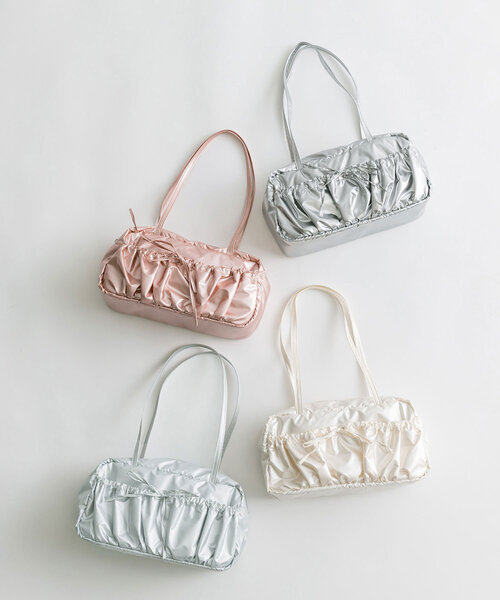 OLIVE des OLIVE(オリーブデオリーブ)の「ドロストボストンバッグ(ショルダーバッグ・レディース・シルバー/ピンク/サックスブルー/オフホワイト・FREE)」の17枚目の写真