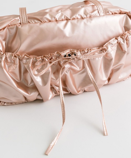 OLIVE des OLIVE(オリーブデオリーブ)の「ドロストボストンバッグ(ショルダーバッグ・レディース・シルバー/ピンク/サックスブルー/オフホワイト・FREE)」の11枚目の写真