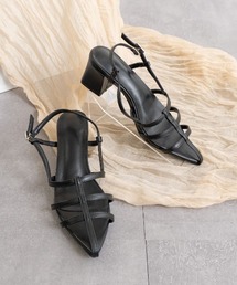 ナローストラップヒールサンダル