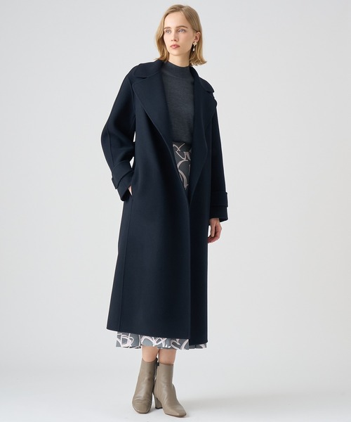 アナイ　24AW ✨パイルメルトンリバーテーラードコート　今期　36 ネイビー セール】パイルメルトンリバーテーラードコート（チェスターコート