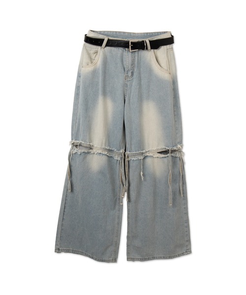 dispark（ディスパーク）の「DISPARK/スリットダメージルーズデニム（デニムパンツ・レディース・ブルー系1/ブラック・LARGE/MEDIUM/SMALL）」の14枚目の写真