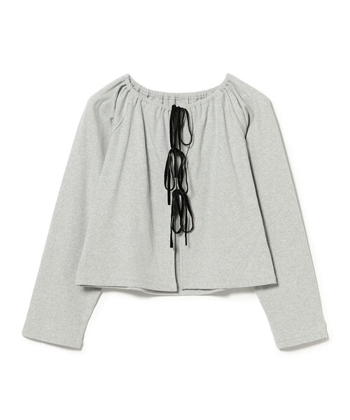 Ray BEAMS（レイビームス）の「Ray BEAMS / リブ ギャザーネック リボン カーディガン（カーディガン/ボレロ・レディース・グレー/レッド・ONE SIZE）」の22枚目の写真