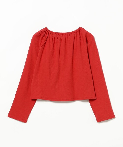 Ray BEAMS（レイビームス）の「Ray BEAMS / リブ ギャザーネック リボン カーディガン（カーディガン/ボレロ・レディース・グレー/レッド・ONE SIZE）」の15枚目の写真