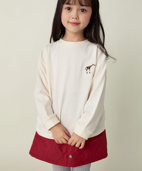 BEAMS mini（ビームスミニ）の「アニマル ヒップ ロングスリーブ Tシャツ 2024FW（90～150cm）（Tシャツ/カットソー・キッズ・オフホワイト/ネイビー/レッド・140/110/90/100/120/130/150）」の9枚目の写真