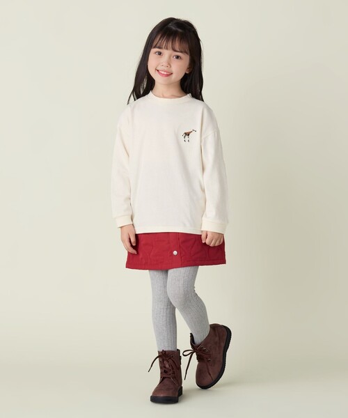 BEAMS mini（ビームスミニ）の「アニマル ヒップ ロングスリーブ Tシャツ 2024FW（90～150cm）（Tシャツ/カットソー・キッズ・オフホワイト/ネイビー/レッド・140/110/90/100/120/130/150）」の11枚目の写真