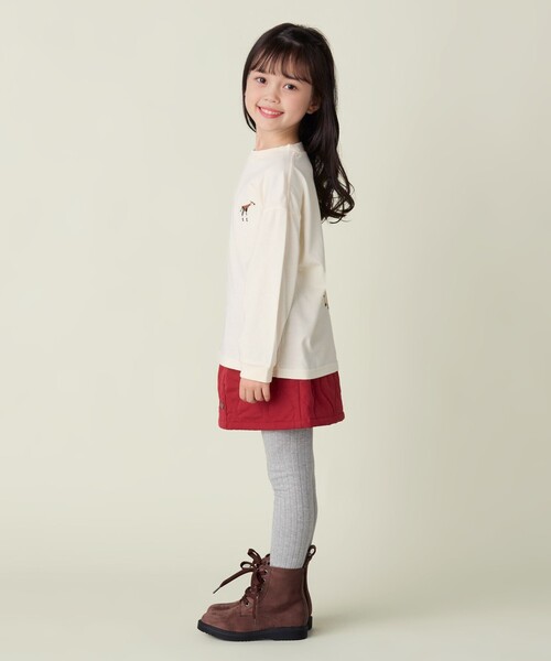 BEAMS mini（ビームスミニ）の「アニマル ヒップ ロングスリーブ Tシャツ 2024FW（90～150cm）（Tシャツ/カットソー・キッズ・オフホワイト/ネイビー/レッド・140/110/90/100/120/130/150）」の12枚目の写真