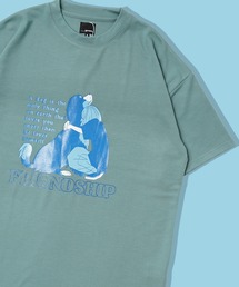 1111clothing（ワンフォークロージング）の「【unisex】光沢ラバー EMOイラスト Tシャツ / オーバーサイズ プリントTシャツ（Tシャツ/カットソー）」