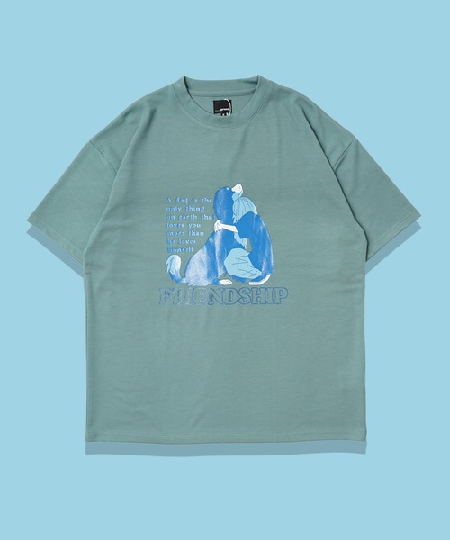 セール】【unisex】光沢ラバー EMOイラスト Tシャツ / オーバー