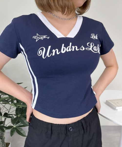 sevens(セブンズ)の「【sevens】ユニフォームちびティシャツ(Tシャツ/カットソー・レディース・ネイビー/ホワイト/ブラック・FREE)」の17枚目の写真