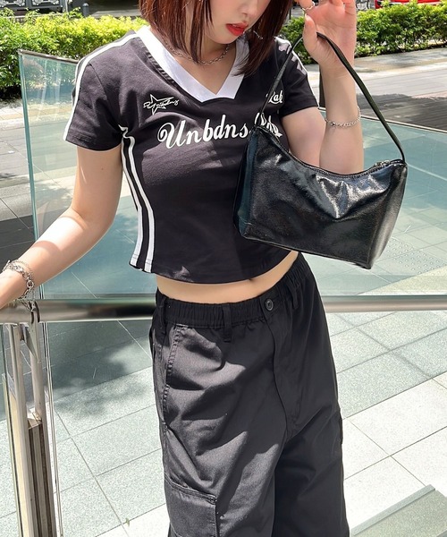 sevens(セブンズ)の「【sevens】ユニフォームちびティシャツ(Tシャツ/カットソー・レディース・ネイビー/ホワイト/ブラック・FREE)」の6枚目の写真
