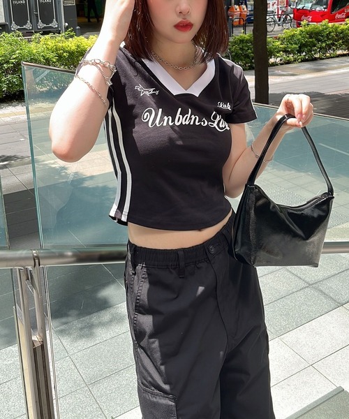 sevens(セブンズ)の「【sevens】ユニフォームちびティシャツ(Tシャツ/カットソー・レディース・ネイビー/ホワイト/ブラック・FREE)」の7枚目の写真